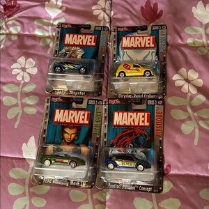 Marvel Die-Cast Toy Cars - Blue, Yellow, Green